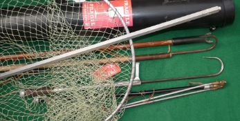 ACCESSORIES: (5) Collection of landing nets, wading staffs and gaffs, incl. a Hardy style combined