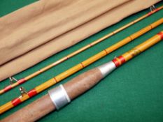 ROD: Allcock's Super Wizard 11' 3 piece cane float rod in fine condition, whole cane butt, split can