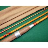 ROD: Allcock's Super Wizard 11' 3 piece cane float rod in fine condition, whole cane butt, split can