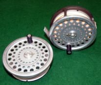 REEL & SPOOL: (2) Hardy Marquis Salmon No.1 alloy fly reel, U shaped line guide, backplate tension