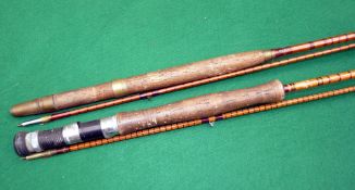 RODS: (2) Kerry of York 10' 2 piece split cane trout fly rod, burgundy close whipped, bronze