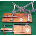 ACCESSORIES: (2) Hardy Practical table top line drier with wood/brass reel seat, stamped "Patent