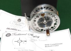 REEL: Richard Carter Traditional Angling Aerial Firefly fly reel for No5 line etc, in as new cdtion