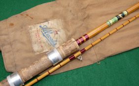 ROD: Allcock's Superb 10' 2 pce split cane carp/Avon rod, burgundy close whipped, bronze ferrule