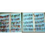 FLIES: Good collection of modern custom tied new steel eyed salmon flies, single/double hooks,