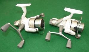 REELS: (2) Pair of Shimano Stradic 4000 twin handled reels, pearl white finish, rear drag adjuster