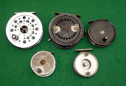 REELS: (5) Allcock Easicast 4" alloy drum casting reel, tension, ratchet and brake controls to