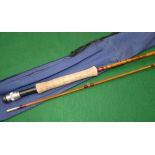 ROD: Falcon of Redditch 8'6" two piece split cane trout fly rod in fine condition, pink lined butt