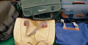 ACCESSORIES: (4) Collection of good quality multi pocket fishing bags including Wychwood Boatman