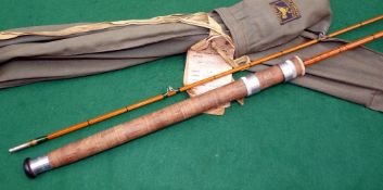 ROD: Hardy Wanless 4lb 7' 2 piece Palakona spinning rod, No.E87041, green whipped low bridge guides,