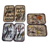 FLY BOXES: (3) Hardy Neroda brown tortoiseshell fly box, 6.25"x4", deep model, stainless internal
