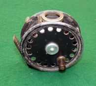 REEL: Hardy St. George 3 3/8" alloy trout fly reel, smoke agate line guide, black handle, 2 screw