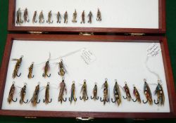 FLIES: Good collection of traditional trout/salmon flies incl. 29 gut eyed double hook flies, 1"-1.