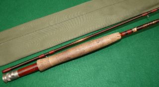 ROD: Sharpe's of Aberdeen hand built 9' 6" 2 piece graphite trout fly rod, line rate 6/7, brown