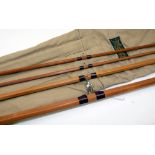 ROD: JS Sharpe of Aberdeen 14' 3 piece spliced joint salmon fly rod, c/w spare tip, line rate 9/