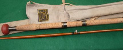 ROD: Fine Playfair of Aberdeen spliced joint greenheart worming/spinning rod, 10' 2 piece, brown