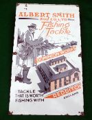 ENAMEL SIGN: Albert Smith & Co., Fishing Tackle Redditch enamel sign, 20"x12", coloured logo