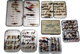 ACCESSORIES: (6) Collection of fly tins and flies, incl. an early Wheatley Loch Leven eyed fly box