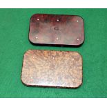 FLY BOXES: (2) Pair of Hardy Neroda fly boxes, 1 ox blood, 1 mottled brown finish, both fitted