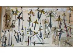 BAIT MOUNTS: Fine collection of Hardy and other bait and harness mounts incl. Esk, Improved Wobblers