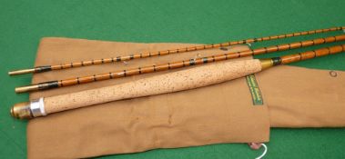 ROD: Fine Ogden Smith of London 9'6" 3 piece greenheart/cane trout fly rod, fully refurbished by