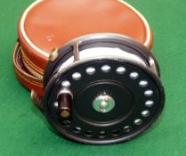 REEL: Hardy St. John 3 7/8" alloy fly reel, fine condition, 2 screw latch, black handle, rim tension