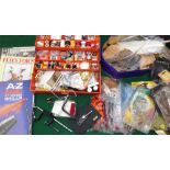 FLY TYING MATERIALS: Good collection of fly tying materials incl. two vices, assorted tools,