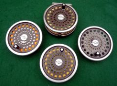 REEL & SPOOLS: (4) Hardy Marquis 10 alloy fly reel, fine condition, U shaped line guide, smooth