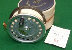 REEL: Fine Hardy Marquis Salmon No.2 alloy fly reel, internal metal check, correct ribbed brass