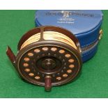 REEL: Hardy The Golden Prince 7/8 fly reel in fine condition, U shaped line guide, rear drag
