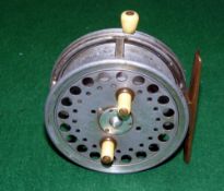 REEL: HARDY Silex No2 alloy drum casting reel ,4" dia. twin white handles and brake lever knob, 3