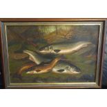 ORIGINAL OIL: A Roland Knight, A Tribute from the Tweed, oil on canvass signed and dated 1891, in