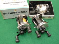 REELS: (3) Collection of 3 Abu Ambassadeur 6501 C3 multiplier reels, all LHW, Ergo Grip, star drag