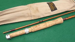 ROD: JS Sharpe of Aberdeen The Featherweight 8' 2 piece impregnated cane trout fly rod, burgundy