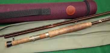 ROD: Sharpe's of Aberdeen hand built 10' 6" 3 piece carbon trout fly rod, line rate 7/9, cork handle