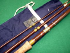 ROD: Hardy The Salmon Fly Rod, 12'6" three piece brown fibalite rod, line rated 9, guides whipped