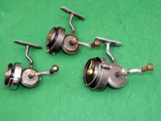 REELS: (3) Collection of 3 Hardy Hardex spinning reels, all half bail, No.1 Mk1 with chrome flier,