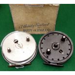 REELS: (2) Hardy Conquest 4" alloy trotting reel with faceplate drag adjuster, twin tapered handles,