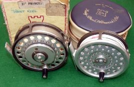 REELS: (2) Hardy Princess Multiplier alloy fly reel, U shaped line guide, smooth alloy foot, rim