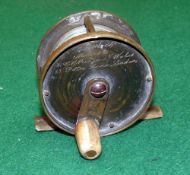 REEL: G Little maker 2.25" anti-foul brass crank winch, script engraved to faceplate " Maker's to