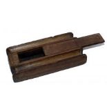 ACCESSORY: Fine early Victorian one piece wood carved line/float winder, 5.25"x2.75", 2 slot