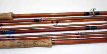 RODS: (2) Pair of Sharpe's of Aberdeen spliced joint salmon fly rods, a 13' with spare tip for