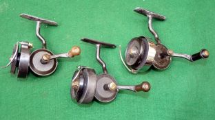 REELS: (3) Collection of 3 Hardy Hardex spinning reels, No.1 Mk2 with chrome flier and a pair of