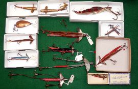 LURES: (13) Collection of 13 Hardy lures incl. a 4" Model Fly Minnow, various Swallow Tail baits,