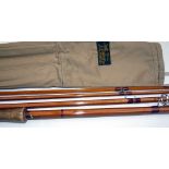 ROD: JS Sharpe of Aberdeen 14' 3 piece spliced joint salmon fly rod, c/w spare tip, line rate 9/