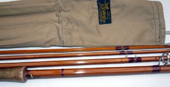 ROD: JS Sharpe of Aberdeen 14' 3 piece spliced joint salmon fly rod, c/w spare tip, line rate 9/