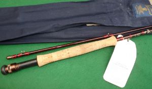 ROD: Hardy Graphite Deluxe 10'6" 2 piece trout fly rod, in as new condition, line rate 7/8, burgundy