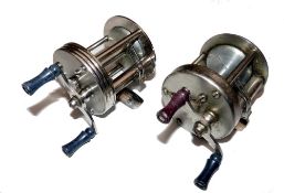REELS: (2) Pair of Abu Record bait casting reels, model 1550 with grooved rim, level wind and
