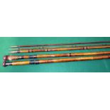 ROD: Rare early Hardy twin butt bamboo/greenheart trolling combination rod, No.25891, 5 sections