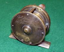 REEL: Rare small size Charles Farlow 2" all brass plate wind reel, 191 Strand address to rear,